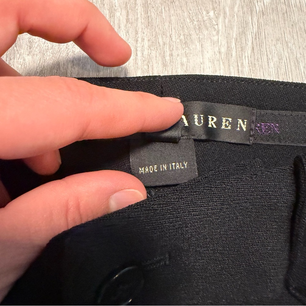 Ralph Lauren Black Label Sz 8 Black 100% Wool Dress Pants Quiet Luxury Career - Picture 4 of 8